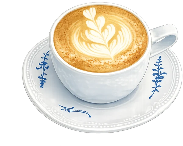 Aquarell einer Cappuccino-Tasse aus der Speisekarte